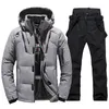 Trajes de esquí Traje de esquí de invierno térmico Hombres Chaqueta de esquí a prueba de viento y pantalones con babero Conjunto Traje de nieve masculino Ropa de snowboard Monos 230922