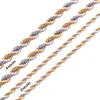 Larghezza 2 mm e 4 mm Catena a corda in acciaio inossidabile Collana in oro Dichiarazione Swag Collana in acciaio inossidabile 316L Catena in oro246J