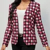 Abiti da donna Blazer temperamento formale Office Lady Semplicità Stampa di moda Slim Casual Cardigan a maniche lunghe Autunno Abbigliamento sottile