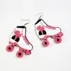 Pendientes colgantes de patines para mujer, accesorios geniales, joyería acrílica, pendientes de moda de fábrica para mujer 2033