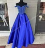 Off-Shoulder Ballgown Formal Evening Dress 2k24 Hot Fix Crystal Corset Lady Pageant Prom Cocktail Party Gown Saudi Arabia Red Carpet Runway Drama Winter Magenta Blue