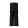 High Street Fashion Brand Personalized Pleated Large Pocket Work Pants Loose Straight Tube Casual Pants