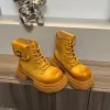 designer Vintage wash color to make old ankle boots Girl cowboy boots New leather lace-up round toe Doc Martens patchwork outdoor