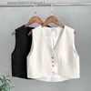 Kvinnors västar #0724 Spring Vest Coat Women Black White Short Vest Waistcoat Slim Office Vest Women