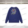 xinxinbuy erkekler tasarımcı kapüşonlu sweater yüz desen örgü haltan jacquard paris yuvarlak boyun kadınlar siyah mor sarı s-2xl