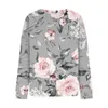 Kvinnors T -skjortor Casual Fashion Floral Print Round Neck Loose Long Sleeve Sweatshirt Hoodies Tops Sports Blus 2023