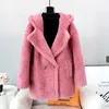 Giacca da donna in pelliccia sintetica stile orsacchiotto in lana di agnello addensata da donna Cappotto caldo con cappuccio in montone di pecora Lady JT3390 230922