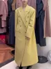 Costumes pour femmes Corée Celebrity Chic Haut de gamme Style Tempérament Double Boutonnage Costume Manteau Femmes Blazers Mode Lâche et Slim Trench Long