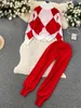 Women's Two Piece Pants SINGREINY Autumn Women Knitted Suits Color Block Design Loose Pullover Drawstring Long Pencil Casual Sports Sets