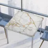 Nappe de table en marbre - Nappe carrée ajustée avec bords élastiques - Art moderne - Couverture de table imperméable en polyester - Vêtements de table pour cuisine et salle à manger 230921