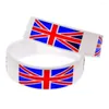 Charm Armband 1 st brittiska flagg Silikon armband en tum bred armband