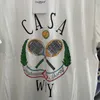 T-shirts pour hommes 2024ss Kaus Raket Tenis Casablanca Kaus Kasual Kualitas Terbaik Wanita Pria Kaus Atasan