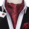 Cravatte Hi-Tie in seta da uomo Ascot Hanky gemelli Set Jacquard Paisley floreale cravatta vintage all'ingrosso per uomo matrimonio affari ballo di fine anno 231013