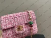핑크 수 가오 핸드백 체인 어깨 가방 크로스 바디 백 럭셔리 여성 최고 품질의 모직 디자이너 지갑 좋은 하드웨어 소녀 패션 쇼핑 가방 지갑