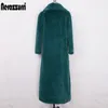 Pelliccia sintetica da donna Nerazzurri invernale Maxi soffice cappotto in pelliccia sintetica da donna manica lunga collo a scialle X lungo soffice cappotto peloso moda 6xl 7xl 230922