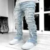2023 Men's Torn Pants Jeans Designers Jean Hombre Trousers Men Embroidery Patchwork Ripped for Trend Brand Motorcycle Pant Mens Skinnyjgg5
