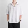 Men's Casual Shirts XEJ Silk Blouse For Man White Shirt Male Man's Summer Tops 2023 Tunic Short Sleeve Solid Men Clothing