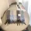 Eşarplar Lüks Ekose Eşarp Kış Sıcak Kaşmir Kadınlar Uzun Bandana Pashmina Foulard Kadın Eşarpları Tassel Şal ve Sarar Tasarım 230921