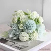 Christmas Decorations Artificial Silk Rose Flowers Decoration White Home Christmas Wedding Flower Bouquet Wreath Supplies R230922