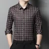Chemises décontractées pour hommes Affaires respectueuses de la peau pour hommes à manches longues 3D Imprimer Automne Qualité Lisse Confortable Premium Soyeux Chemise Homme