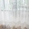 Curtain 2 Pcs/set European Jacquard Sheer Curtains Pastoral Embroidered Tulle For Living Room Bedroom