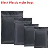 Black Mylar Plastic Packaging Bags Aluminum Foil Zipper Pouch Open Top For Food Long Term Storage Tea Sugar Coffee Bean Powder Snack Package Collectibles Protection