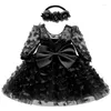 Robes de fille 3 6 12 18 24 36 mois robe de naissance fleurs maille mode fête petite princesse bébé cadeau d'anniversaire de noël vêtements pour enfants