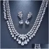 Jewelry Sets Emmaya Luxury Cubic Zirconia Bridal Tear Drop Crystal Party Necklace 230213 Delivery Dhqmh