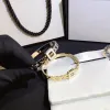 Nowy styl Bracelets Kobiety Biez Bankle Luksusowy projektant biżuterii kryształ 18K Gold Splated 925 Srebrna platowana stal nierdzewna miłośnicy ślubu Prezent