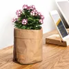 Förvaringspåsar Kraft Paper Flower Pot Grocery For Food Washable Bag Tung-tull Återanvändbar