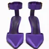 Модельные туфли TRAF, летние фиолетовые сексуальные туфли-лодочки на высоком каблуке с острым носком и ремешком на щиколотке, женские элегантные туфли на шпильке 230921