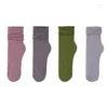 Women Socks 4Pairs/set Women's Summer Fashion Solid Color Sock Breathable Casual Thin Colorful Loose No Pilling Soft Sox Cute Sokken