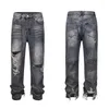 Men's Jeans Mud Dyeing Erosion Damage Men Women High Quality Washing Pants Versatile Straight Leg Trousers