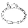 Łańcuch łącza dwa różne połączenia Bracelety w kształcie serca Bransoletki ze stali nierdzewnej Moda powszechna prosta bransoletki dla kobiet2789