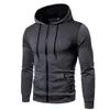 Sweats à capuche pour hommes Sweatshirts Automne Hiver Zipper Hommes Mode Chaud Zip Cardigan Manteaux Running Fitness Gym Manteau avec capuche poches Rouge 230922