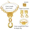 Wedding Jewelry Sets Fashion Woman Necklace Set Face Shape Chain Pendant Design Big Earring Square Ring Gift 230922