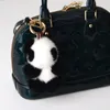 Chaveiros de pelúcia de alta qualidade real vison pele chaveiro pequeno panda mulheres saco ornamentos pingente de pelúcia bonito urso carro chaveiro anel de metal crianças presentes 230922