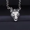 Vintage 925 Sterling Silver Necklace Men's Anger Forest Series Wolf Head Pendant Necklace Wild AJ Men and Women Couples Neckl282a