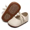 Första Walkers Baby Girls Mary Jane Shoes Bowknot PU Princess Flats Casual Walking For Born Spädbarn