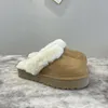 Tasman Terlik Kestane Kürk Slaytlar Koyun derisi Shearling Tazz Yeni Katırlar Kadın Erkekler Ultra Mini Platform Bot Slip-On Ayakkabılar 35-45