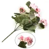 Dekorativa blommor konstgjorda pelargonröd rosa växt simulering betonia silke falska hortensia heminredning bröllop julrum dekoration