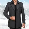 Men's Wool Blends Coat Winter Casual Fashion Gentleman Fleece Male 2023 Detachable Bilayer Long For Men Warm Woolen Jacket 230921