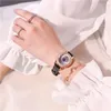 Наручные часы Роскошные женские часы с бриллиантами Блестящие кристаллы сглаза Кварцевые часы Кожаные женские капли