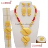 Jewelry Sets Luxury Dubai Gold Color African Indian Ethiopia Bridal Gifts Party For Women Necklace Earrings Set 220810 Drop Delivery Dhn6C