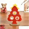 Christmas Decorations Gift Tree Small Ornament Mini Painted Desktop Wooden Card Year For Home Drop Delivery Garden Festive Party Supp Dhlsm