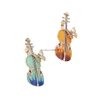 Neue Elegante Violine Brosche für Frauen Kristall Emaille Musical Abzeichen Hijab Revers Pins Anzug Schal Blume Brosche Schmuck Zubehör