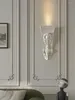 Wandleuchte, französischer Vintage-Stil, weiß, geschnitzt, Kunst-Dekor-Lampen, Wohnzimmer-Hintergrund, Esszimmer, Schlafzimmer, Arbeitszimmer, Flur, Garderobe, Lichter