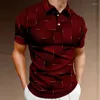 Herenpolo's Modepoloshirt - Geometrisch 3D-printen Effen kleur Minimalistische stijl Korte mouw Casual Ademend