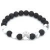 Bracelets en pierre de lave noire, breloques de chien de couleurs, bricolage, diffuseur d'huile essentielle, bijoux de Yoga, brins perlés, 247v