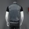 Herenvesten 2023 Hemdje Denim Vest Heren Mouwloos Jeansjasje Gepersonaliseerde Motorfiets Hiphop Streetwear Vesten Ritszakken 230922